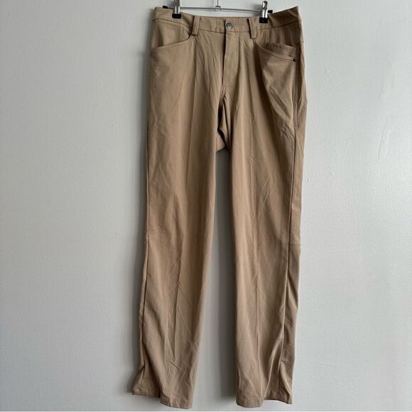 Lululemon Pants Mens Size 32 Brown Khaki Chino Performance - Picture 1 of 8
